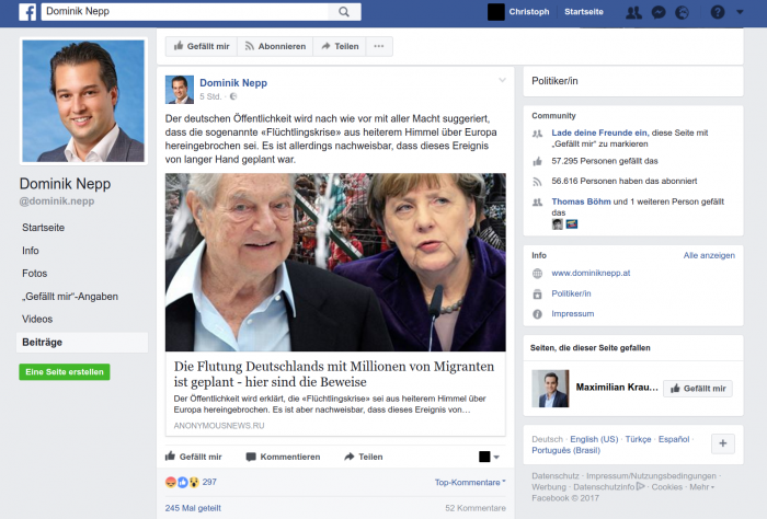 Das ursprüngliche Posting von Dominik Nepp - Inzwischen gelöscht