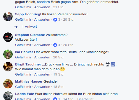 Volksstimmme - Facebookseite