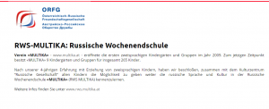 Multika auf der ORFG Homepage. Screenshot vom 16. Mai 2019