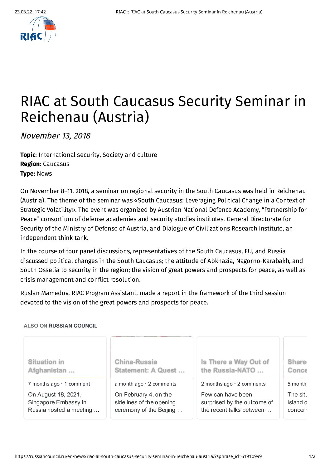 RIAC-__-RIAC-at-South-Caucasus-Security-Seminar-in-Reichenau-Austria